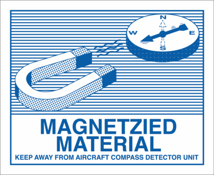 Abfertigungskennzeichen "Magnetized Material" / "Magnetisierte Stoffe", 90x110 mm