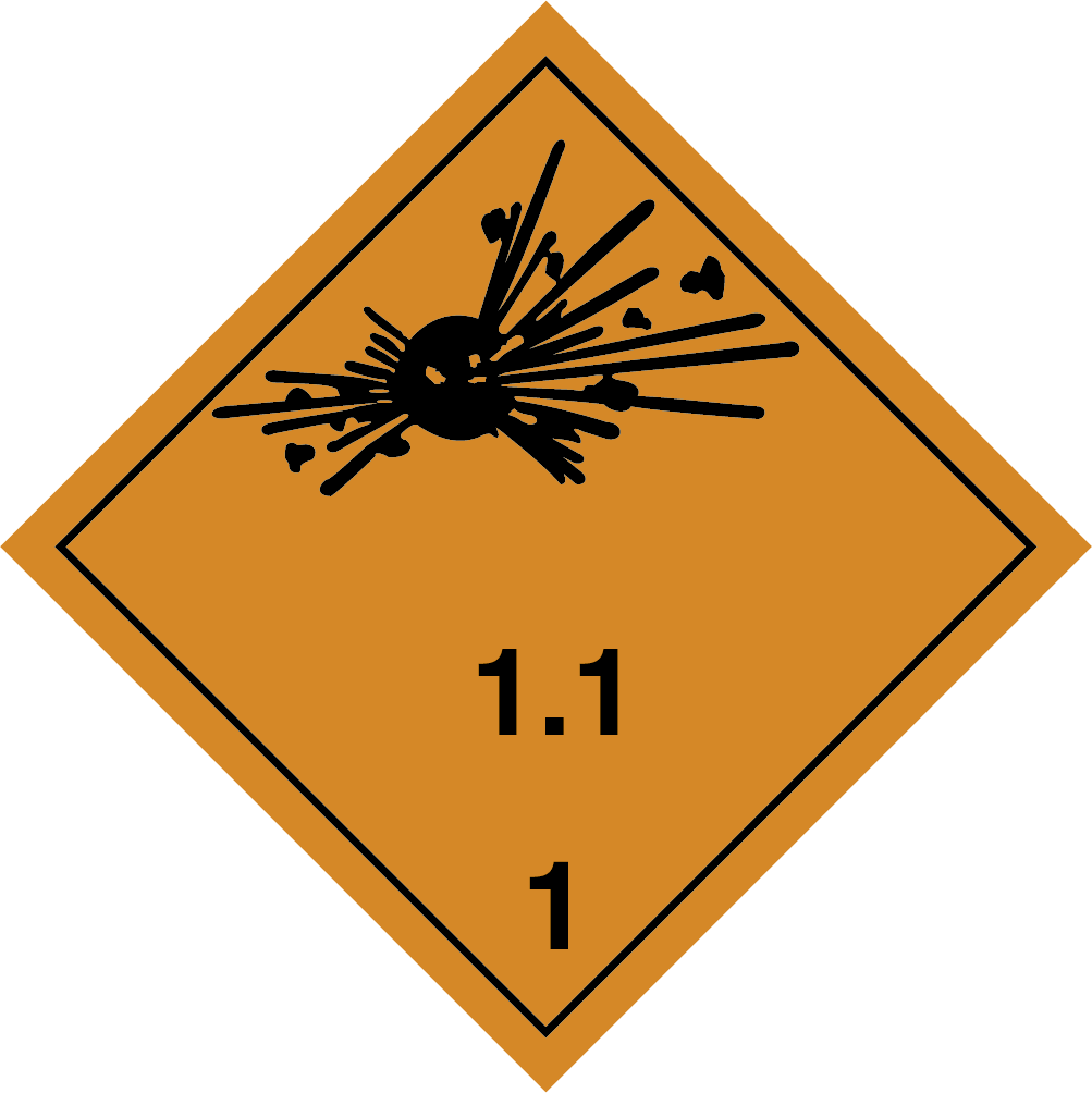 70853 Gefahrzeichen für Klasse 1.1 – Bild 1