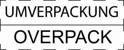 Kennzeichnung für Umverpackungen "OVERPACK / UMVERPACKUNG", Rollenetiketten