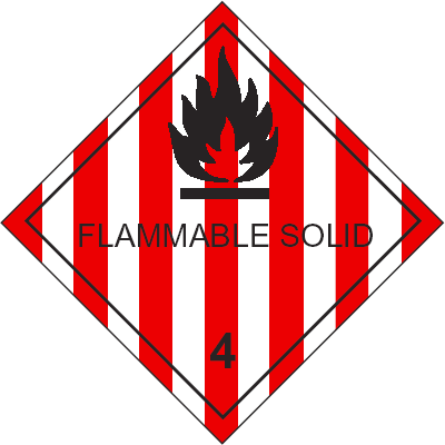 Gefahrzeichen für Klasse 4.1