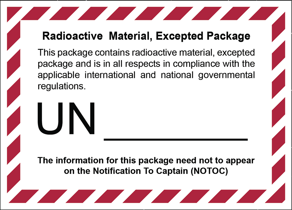 71222 Kennzeichen "Radioactive Material Excepted Package", 105x78 mm – Bild 1