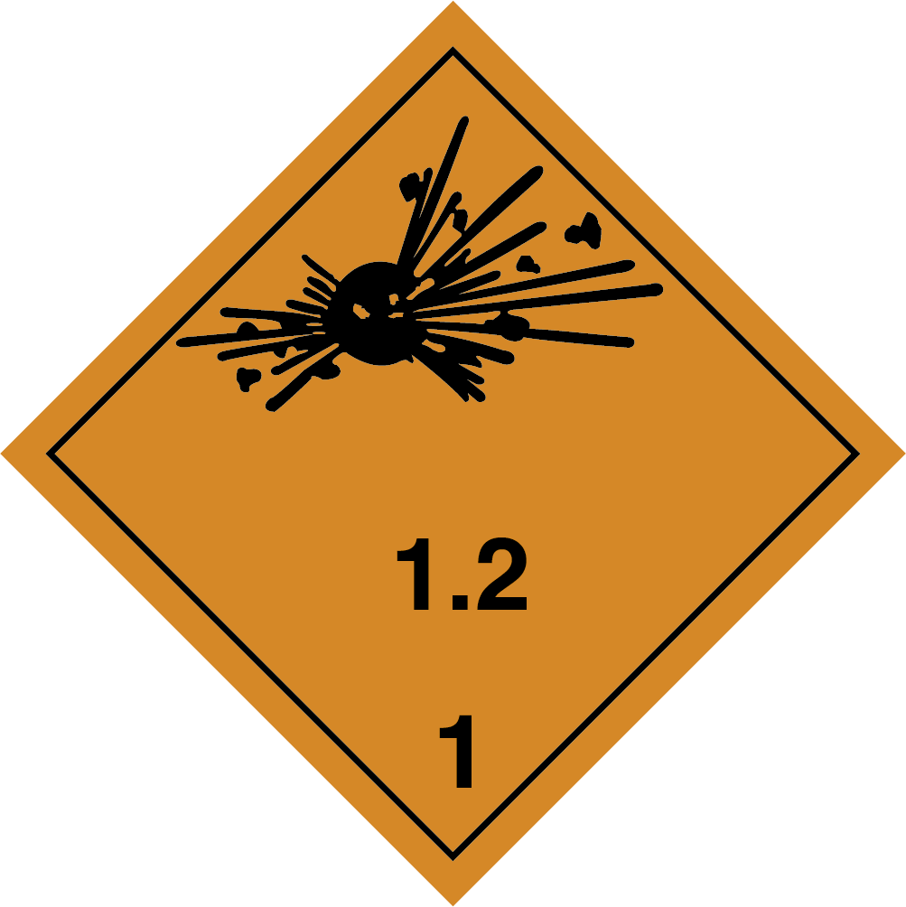 70839 Gefahrzeichen für Klasse 1.2 – Bild 1