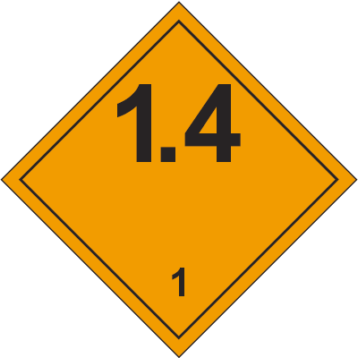 Gefahrzeichen für Klasse 1.4, 1.4G, 1.4S