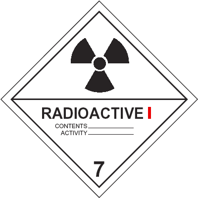 Gefahrzeichen für Klasse 7 - Kat. I - weiss