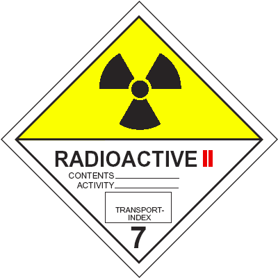 Gefahrzeichen für Klasse 7 - Kat. II - gelb