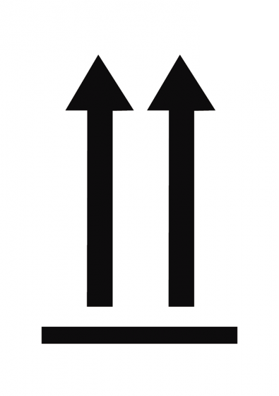 Abfertigungszeichen "Hier oben"