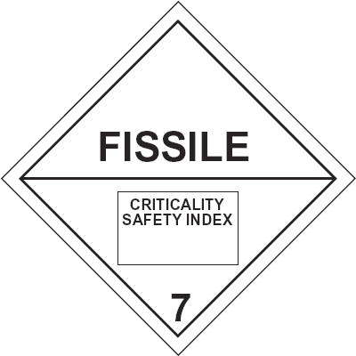 71973 Gefahrzeichen für Klasse 7: Spaltbare Stoffe (Fissile Material) – Bild 1