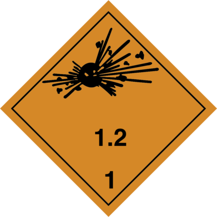 Gefahrzeichen für Klasse 1.2