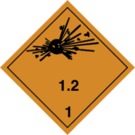 Gefahrzeichen für Klasse 1.2