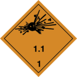 Gefahrzeichen für Klasse 1.1