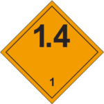 Gefahrzeichen für Klasse 1.4, 1.4G, 1.4S