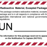 Kennzeichen "Radioactive Material Excepted Package", 105x78 mm