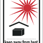 Abfertigungskennzeichen "Vor Hitze schützen" / "Keep Away From Heat", 74x105 mm