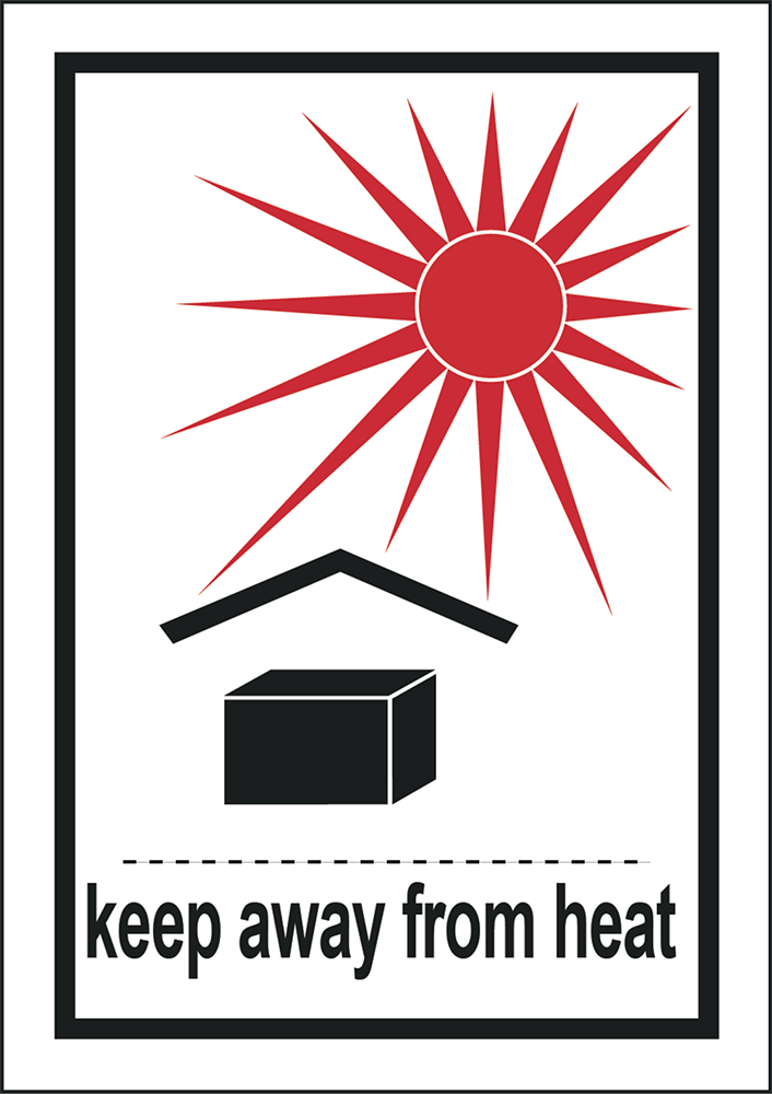 71240 Abfertigungskennzeichen "Vor Hitze schützen" / "Keep Away From Heat", 74x105 mm - Image 1