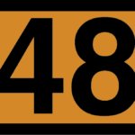 UN-Label für Fahrzeuge und Container, 120x300mm, orange mit UN-Nummer nach Wahl