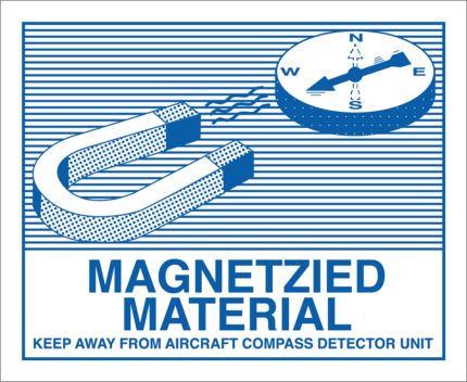 Abfertigungskennzeichen "Magnetized Material" / "Magnetisierte Stoffe", 90x110 mm